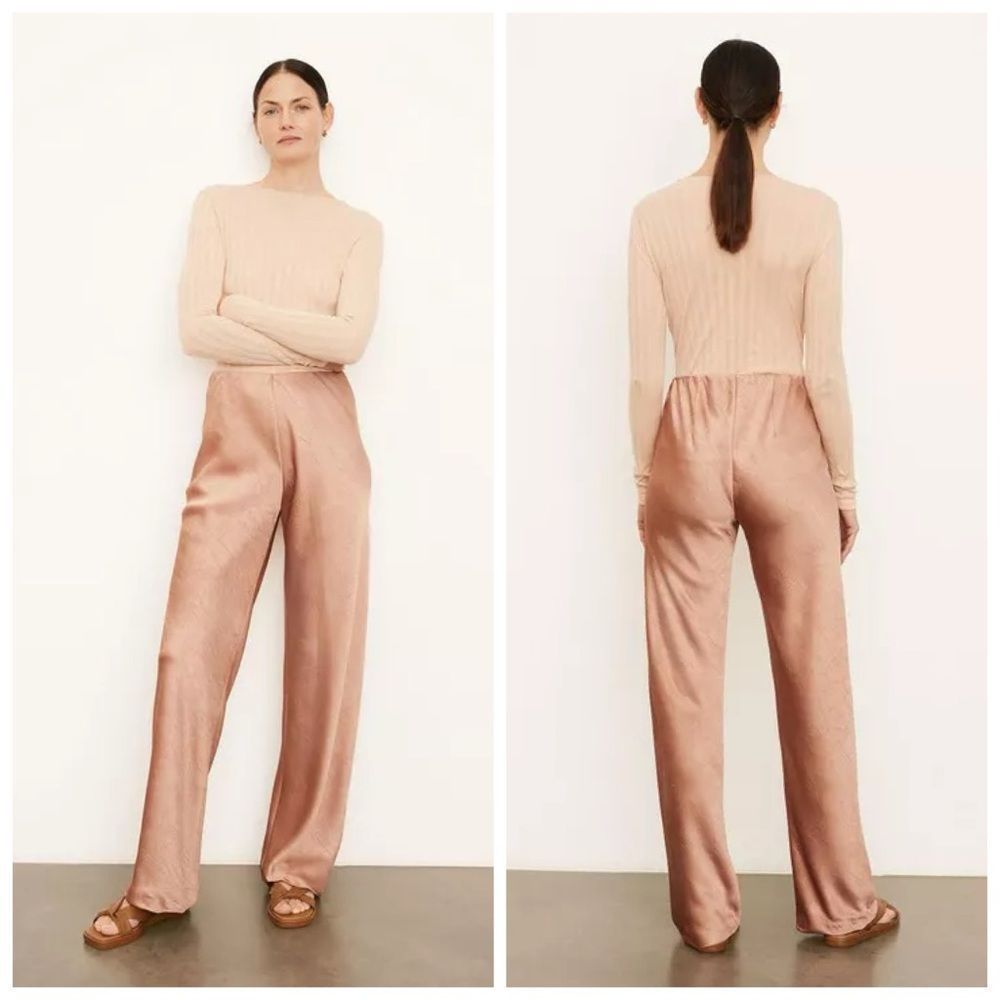NEW Vince High-Waist Satin Bias Pants Size XL